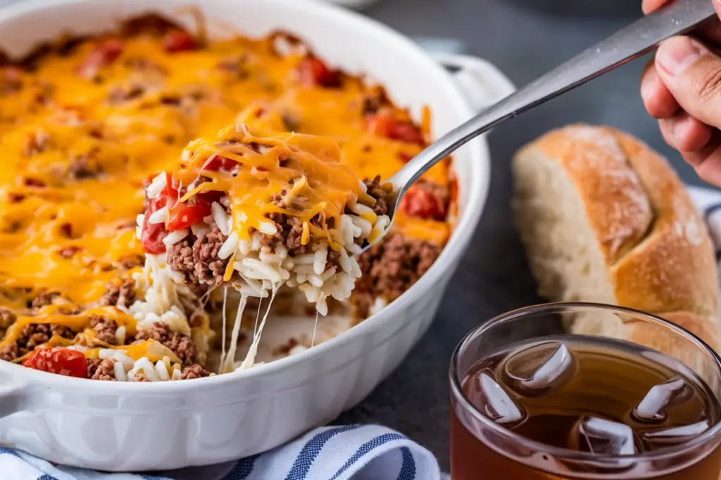 Hearty Cheesy Ground Beef Rice Casserole 4 rice casserole