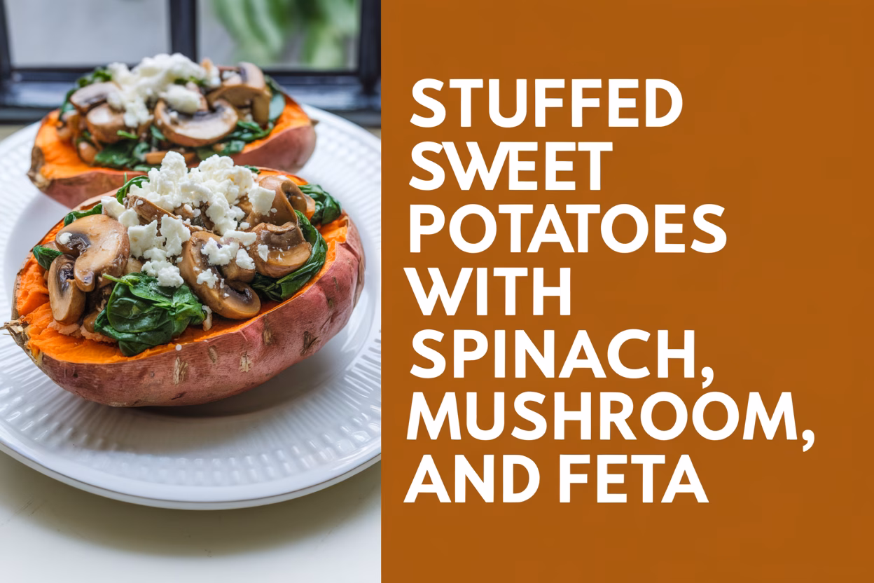 Flavorful Stuffed Sweet Potatoes with Spinach, Mushrooms, and Feta