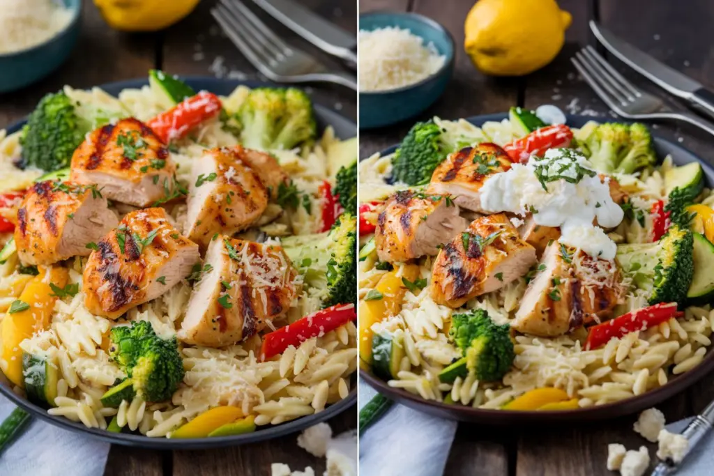 Zesty Lemon Chicken Orzo with Colorful Veggies 3 chicken orzo