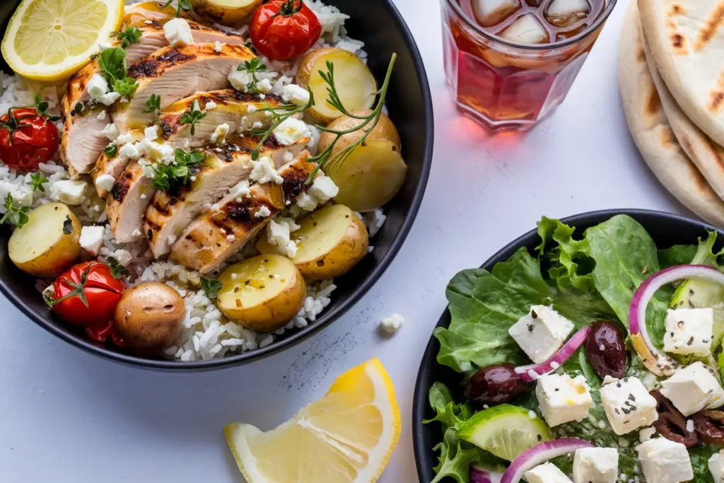 Zesty Grilled Greek Chicken with Lemon Rice 4 greek chicken