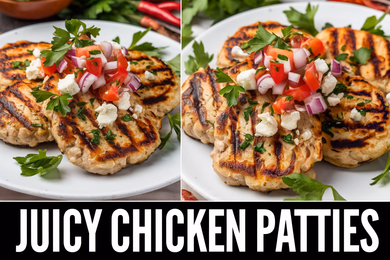 Juicy Mediterranean Chicken Patties with Feta and Herbs: A Flavorful Delight