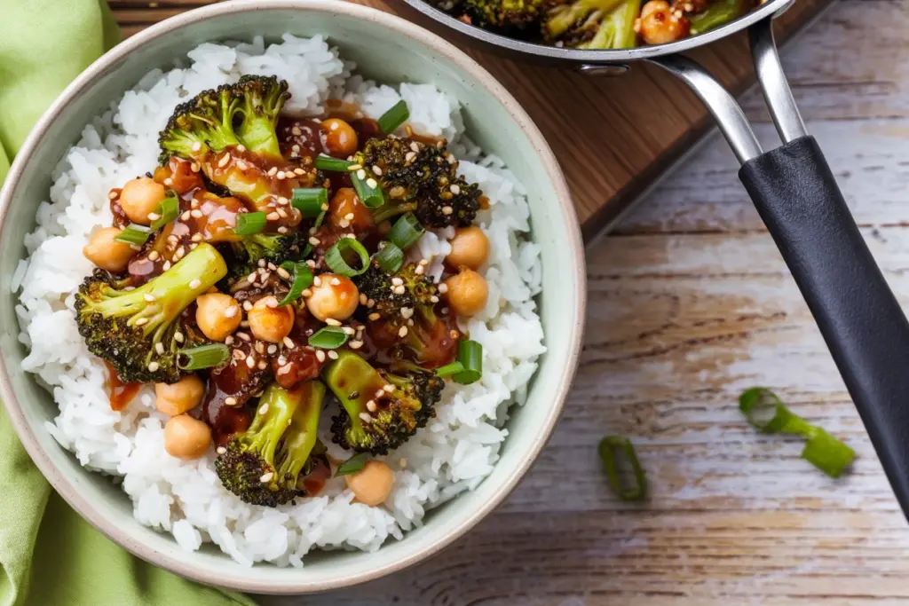 Garlic Broccoli and Chickpea Stir Fry 3 chickpea stir fry
