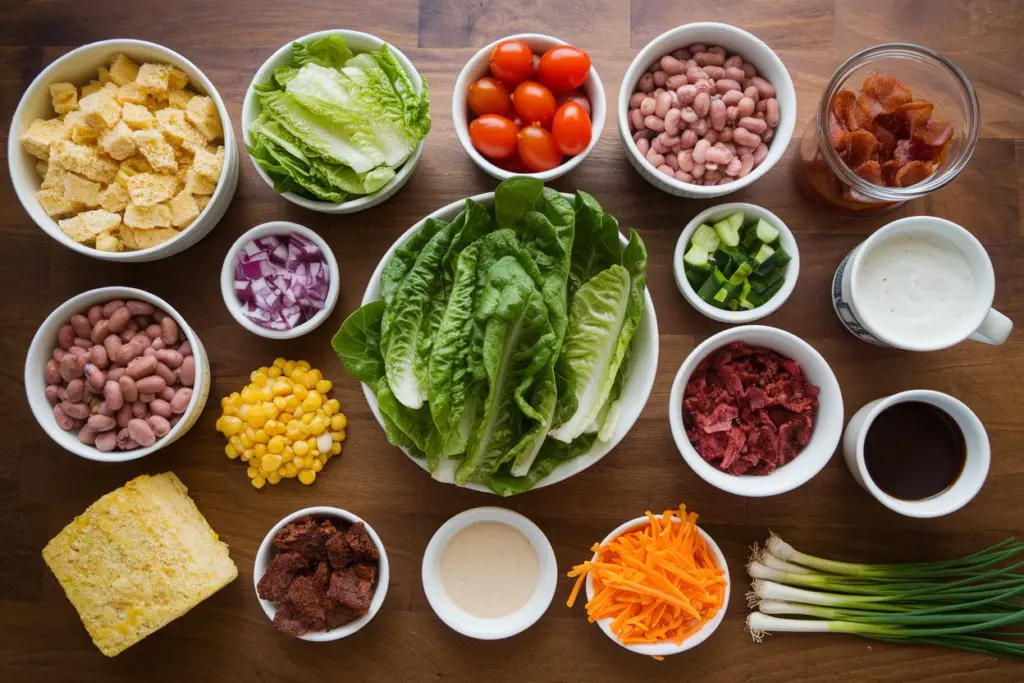 Southern-Style Cornbread Salad with BBQ Ranch Dressing 2 Cornbread Salad with BBQ Ranch Dressing