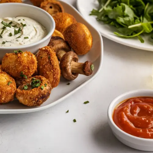 Golden Fried Mushrooms with Creamy Ranch Dip