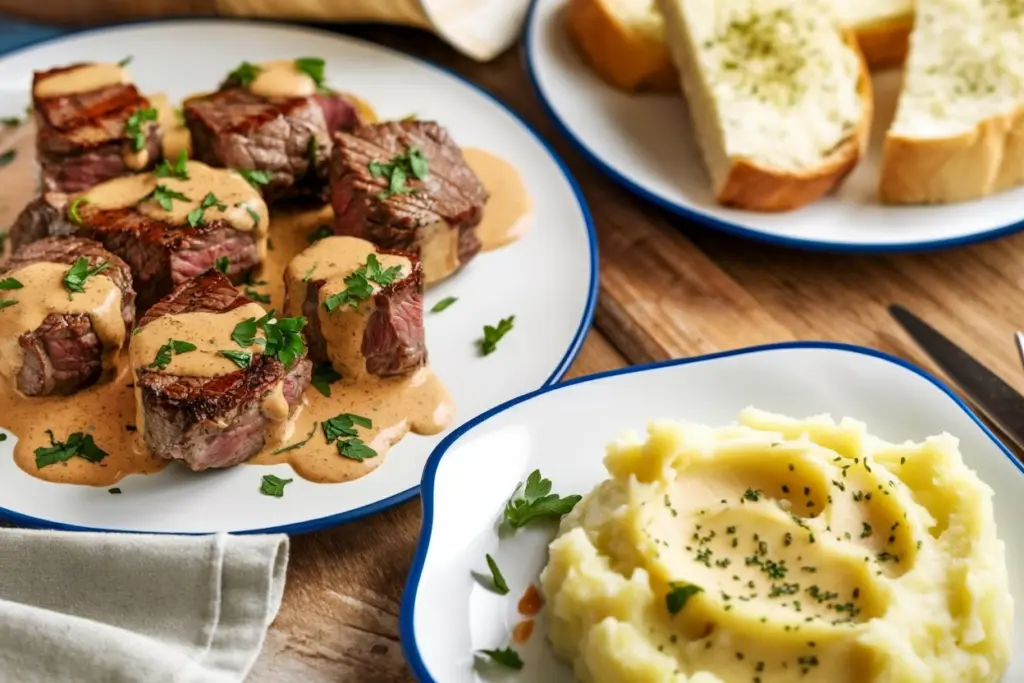 Tender Steak Bites in Parmesan Cream Sauce 4 steak bites