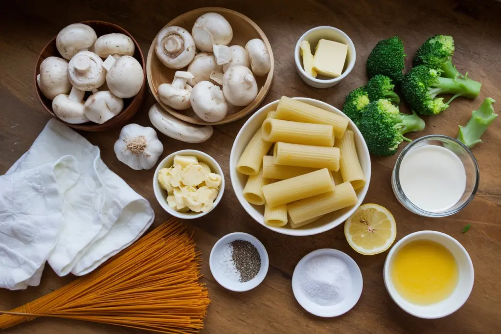 Mushroom Broccoli Rigatoni with Creamy Lemon Garlic Sauce 2 Mushroom Broccoli Rigatoni with Creamy Lemon Garlic Sauce