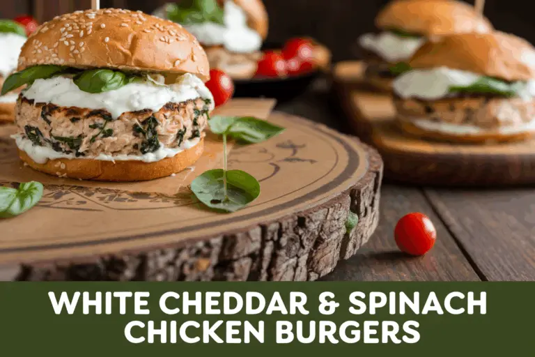 Easy White Cheddar and Spinach Chicken Burger Recipe
