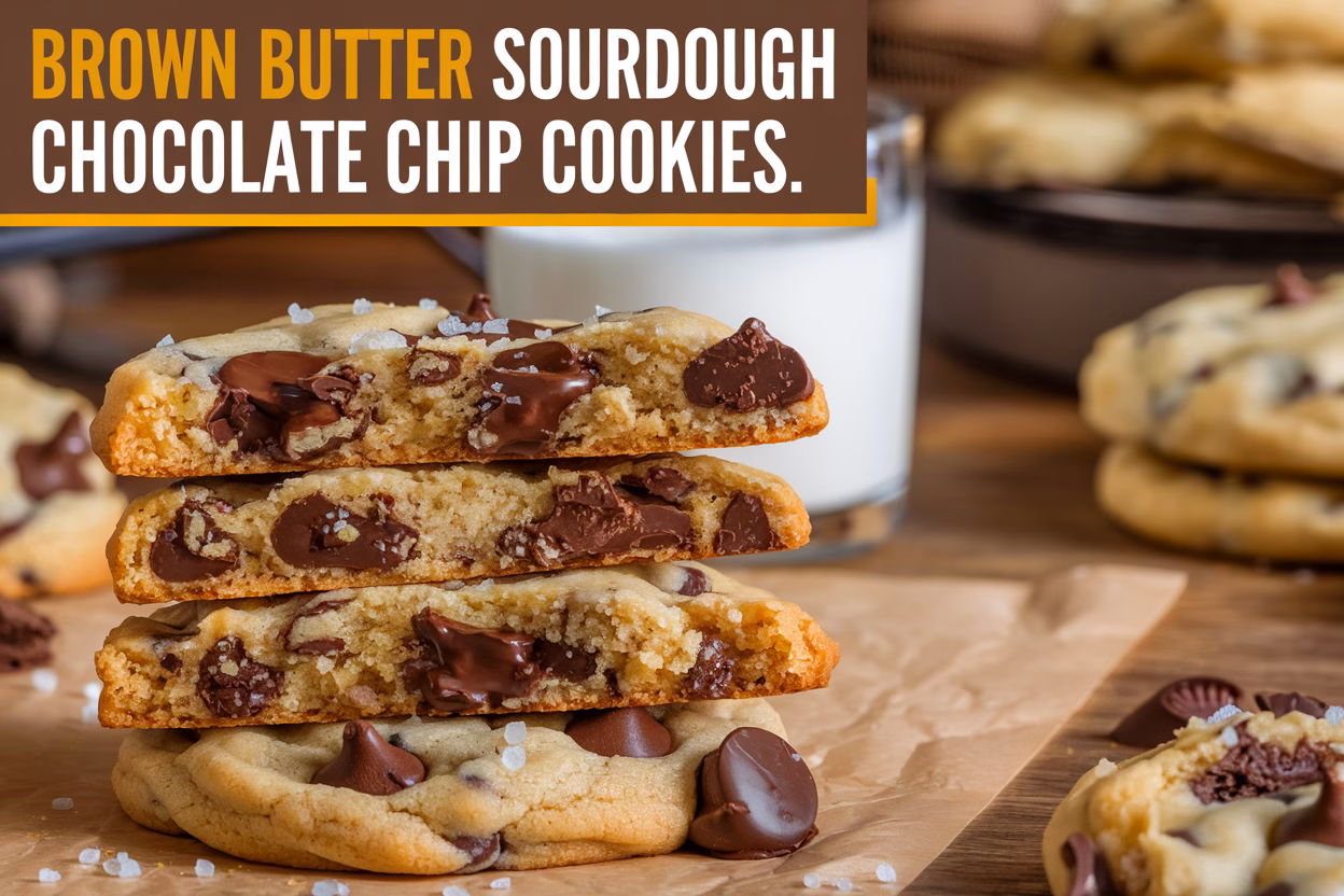 Gooey Brown Butter Sourdough Chocolate Chip Cookies: A Decadent Treat
