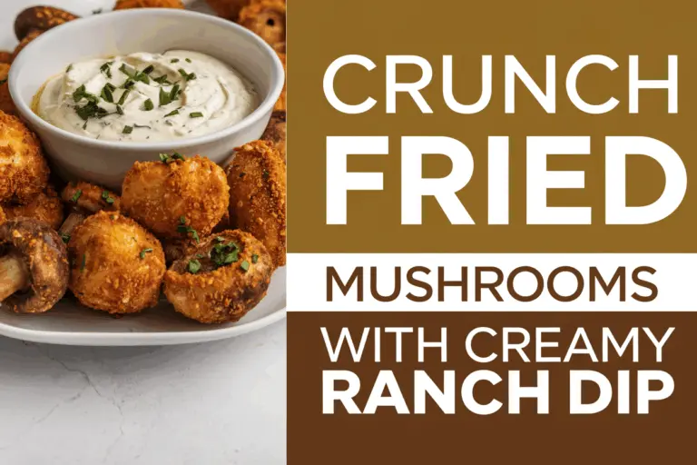 Golden Fried Mushrooms with Creamy Ranch Dipping Sauce Recipe