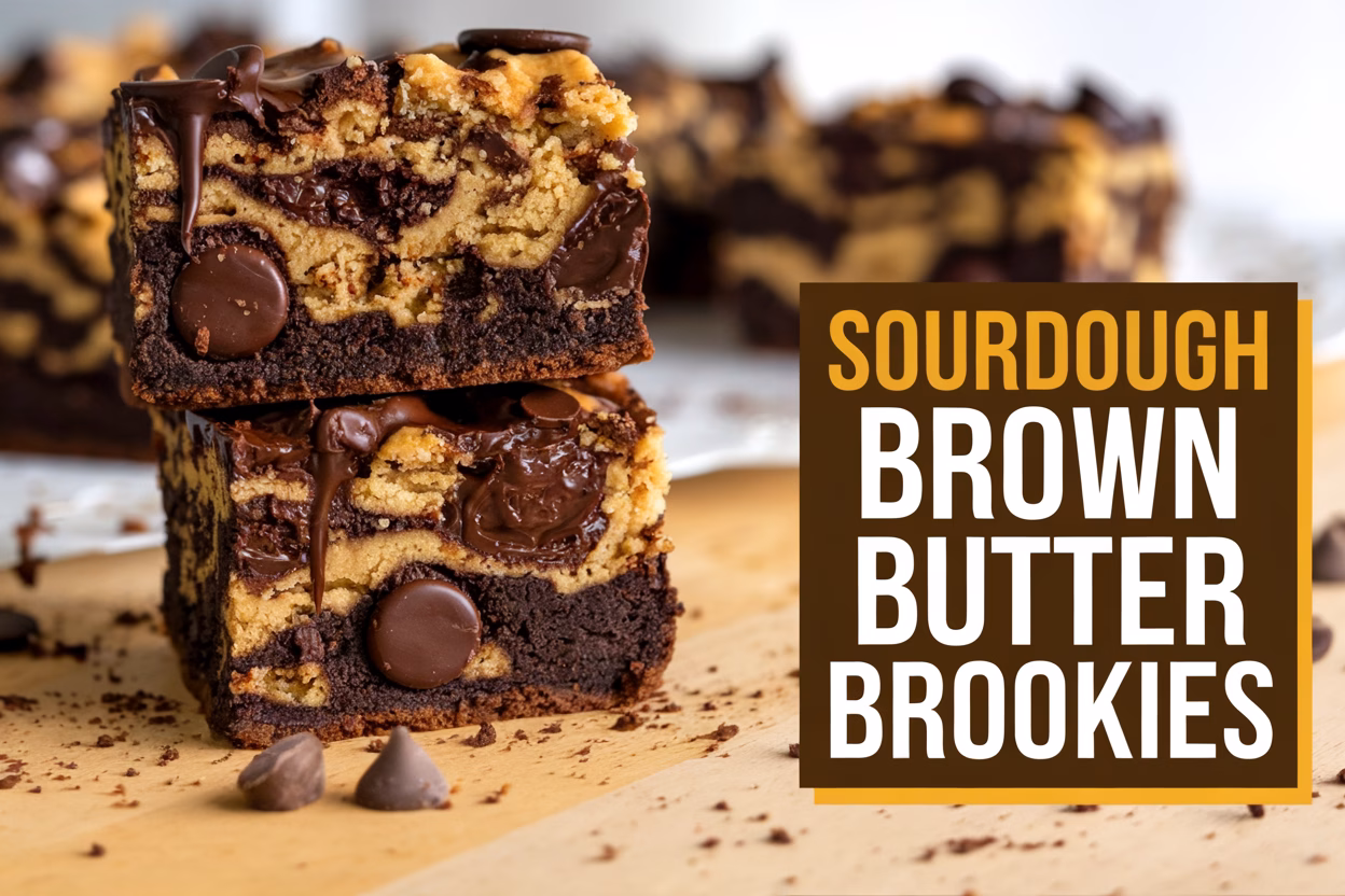 Sourdough Brown Butter Brookies with Chocolate Drizzle: The Ultimate Dessert Hybrid