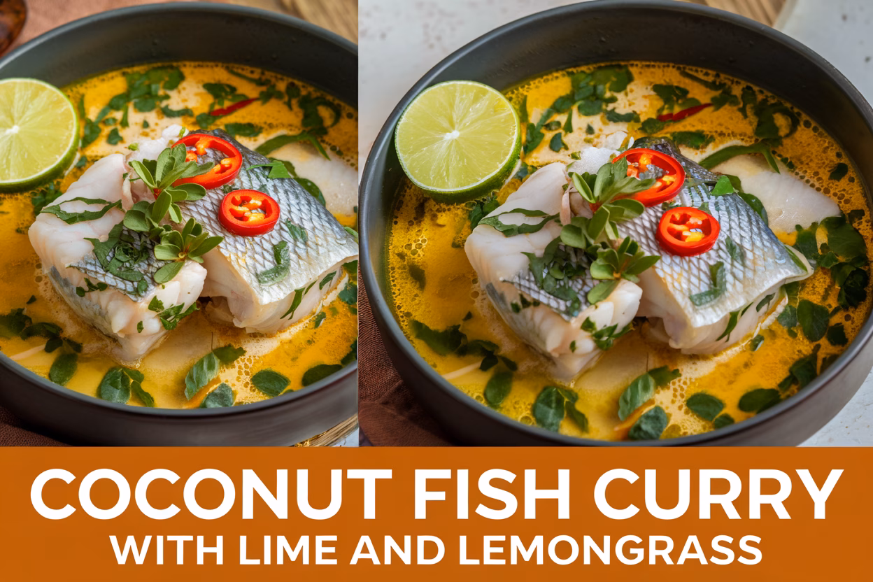 Tangy Coconut Fish Curry with Lime and Lemongrass: A Vibrant, Tropical Dish
