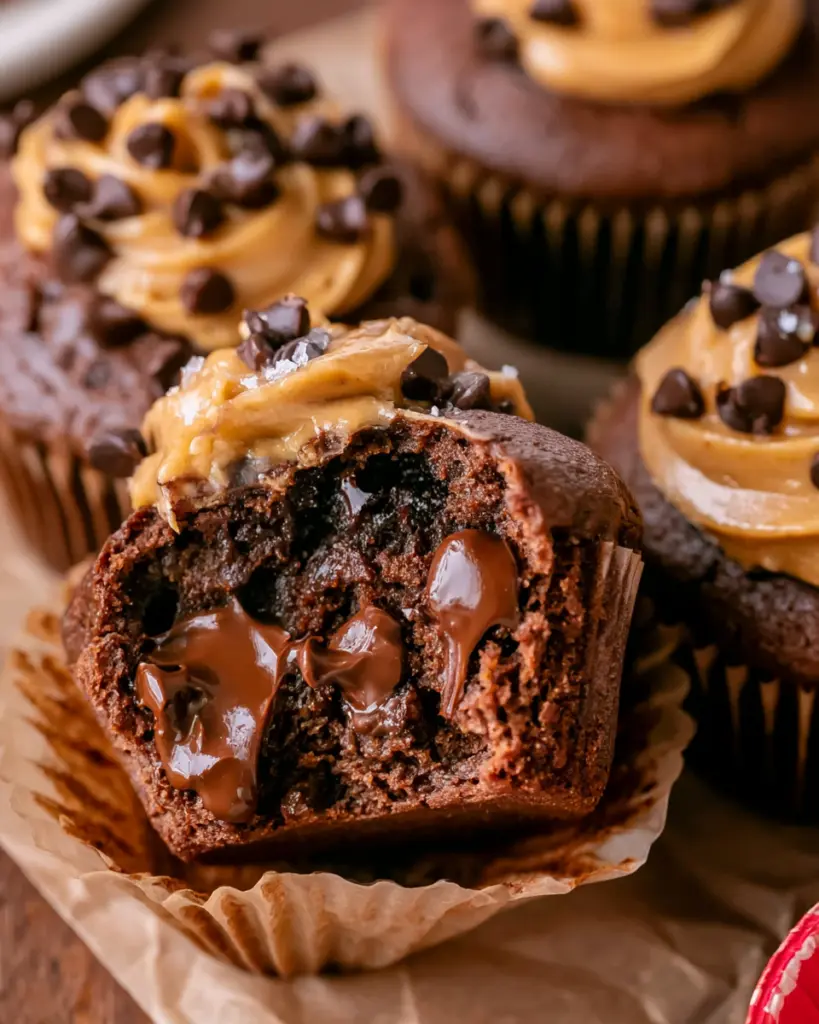 Chocolate Peanut Butter Banana Muffins