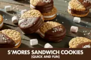 Chocolate-Dipped S’mores Sandwich Cookies – A Sweet, Gooey American Classic