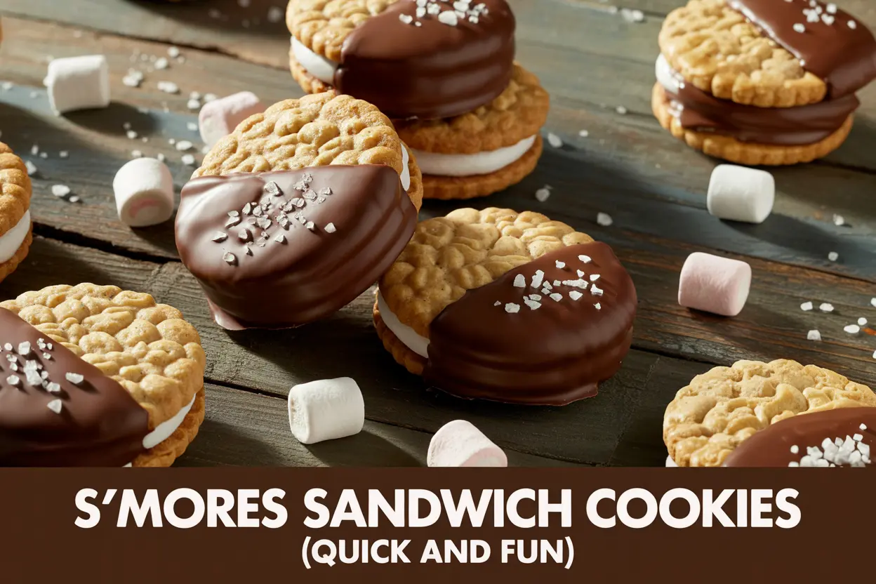 Chocolate-Dipped S’mores Sandwich Cookies – A Sweet, Gooey American Classic