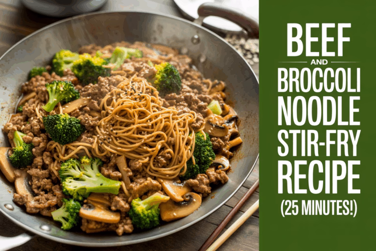 Savory Beef and Broccoli Noodle Recipe (25 minutes!)