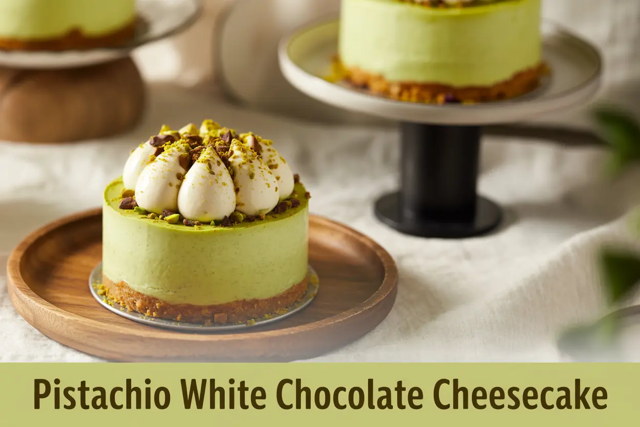 Elegant Pistachio White Chocolate Cheesecake – A No-Bake Gourmet Delight