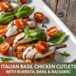 Chicken Cutlets – Italian Basil Style with Burrata & Balsamic
