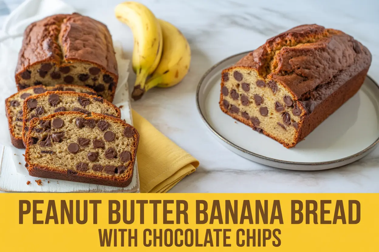Rich Peanut Butter Banana Bread with Chocolate Chips