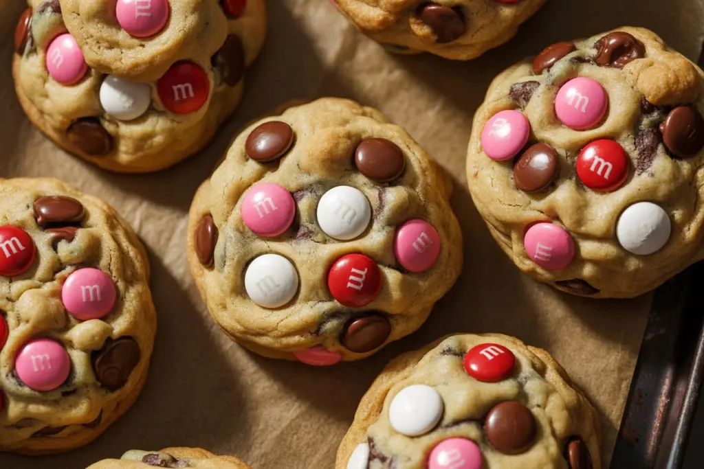 Valentine M&M Chocolate Chip Cookies