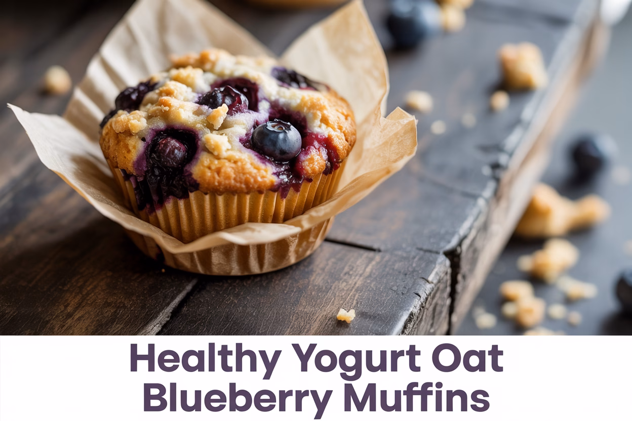 Healthy Yogurt Blueberry Oat Muffins Recipe
