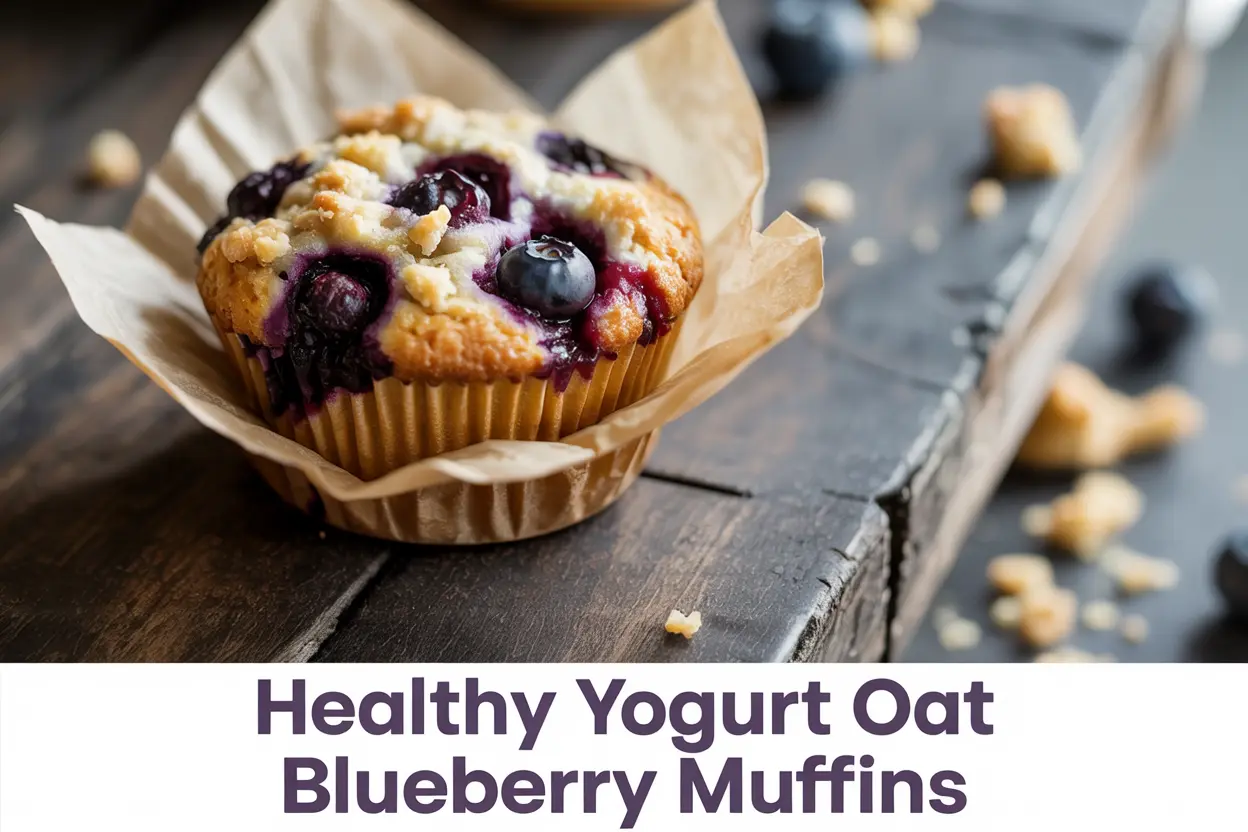 Healthy Yogurt Blueberry Oat Muffins Recipe