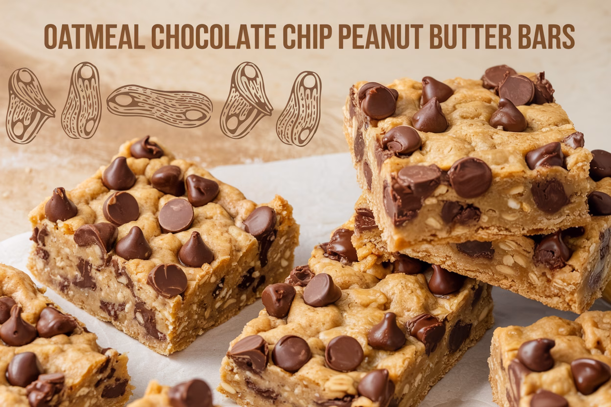 Chewy Oatmeal Chocolate Chip Peanut Butter Bars: A Sweet, Nutty Treat