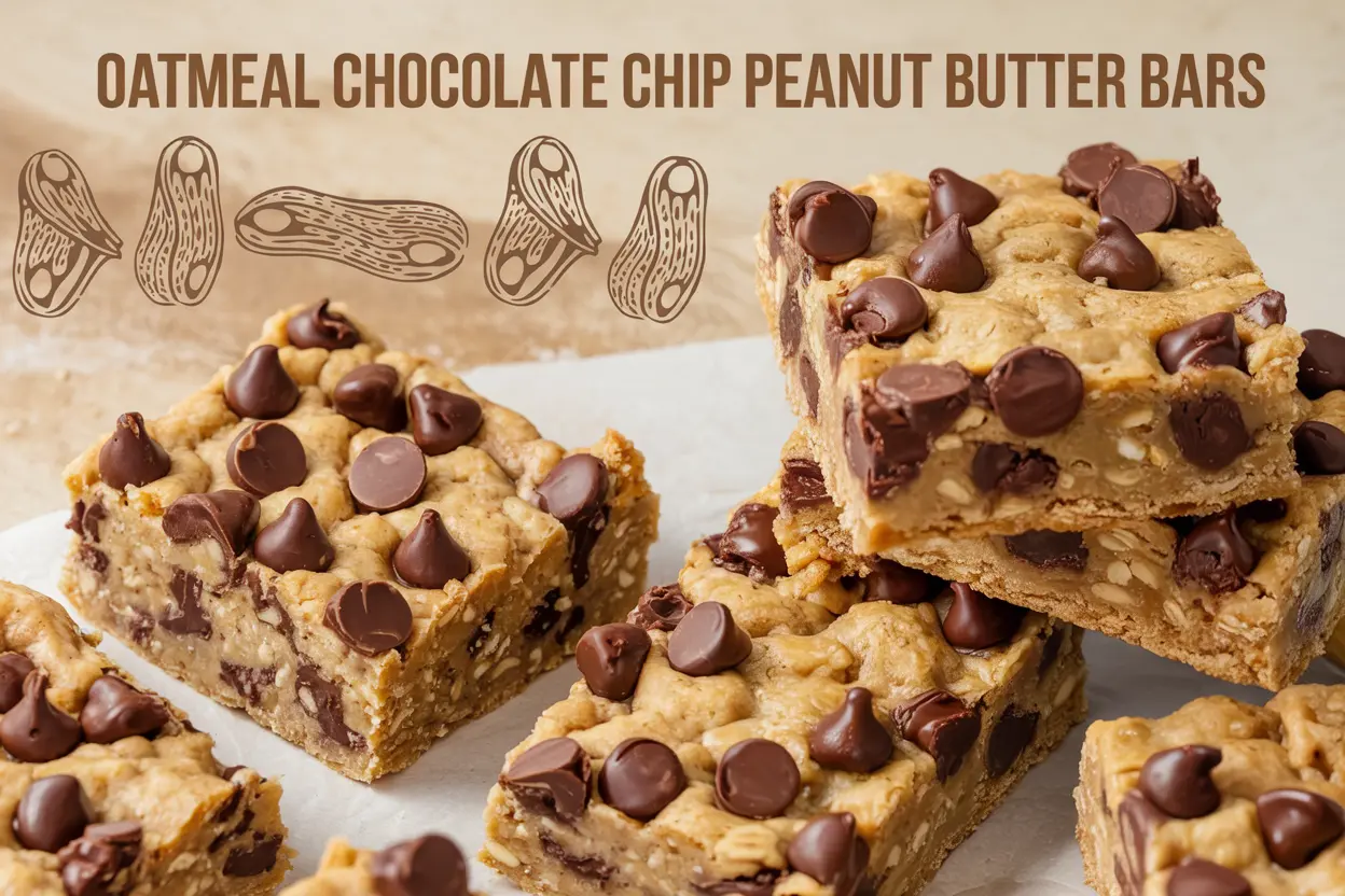 Chewy Oatmeal Chocolate Chip Peanut Butter Bars: A Sweet, Nutty Treat