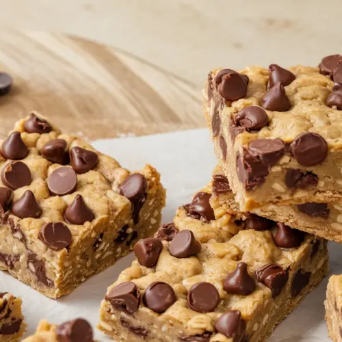 Chewy Oatmeal Chocolate Chip Peanut Butter Bars