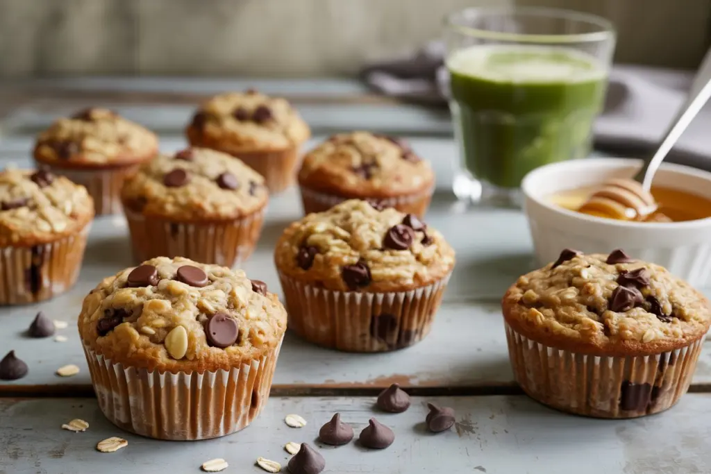Sourdough Oatmeal Chocolate Chip Muffins 4 chocolate chip muffins