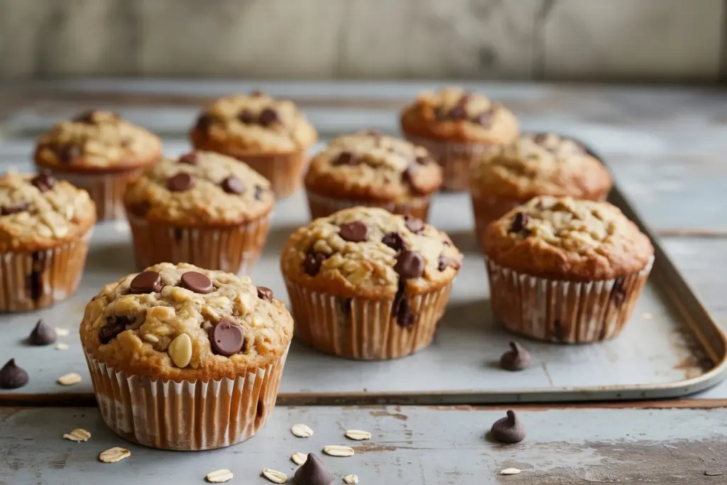 Sourdough Oatmeal Chocolate Chip Muffins 3 oatmeal chocolate chip muffins