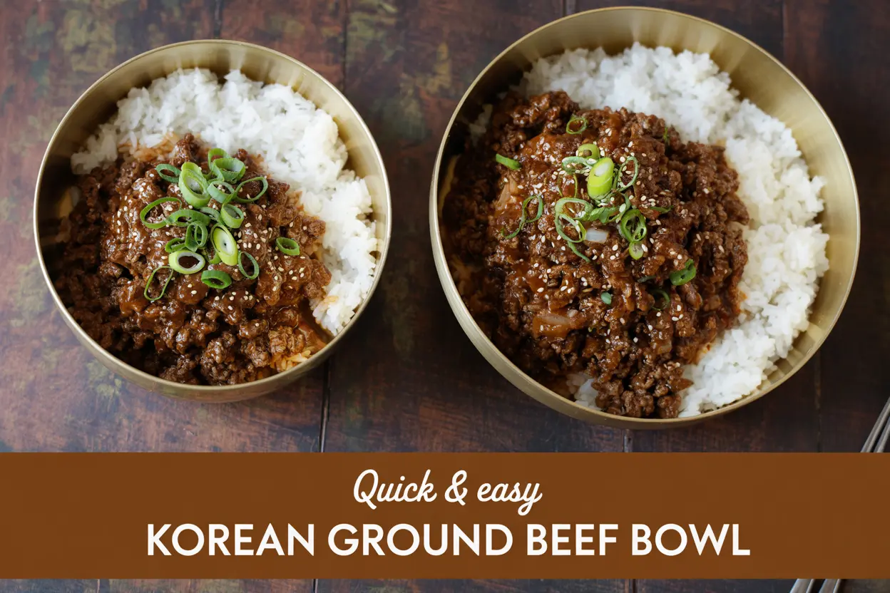 Sweet & Savory Korean Beef Over Steamed Rice