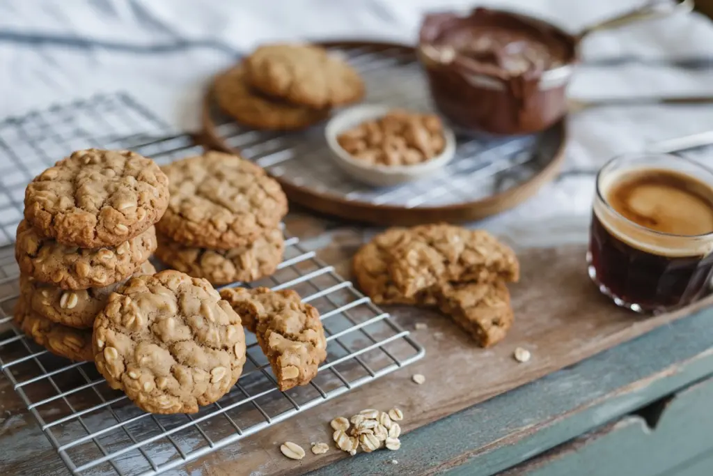 Chewy Peanut Butter Oatmeal Cookies 4 peanut butter cookies