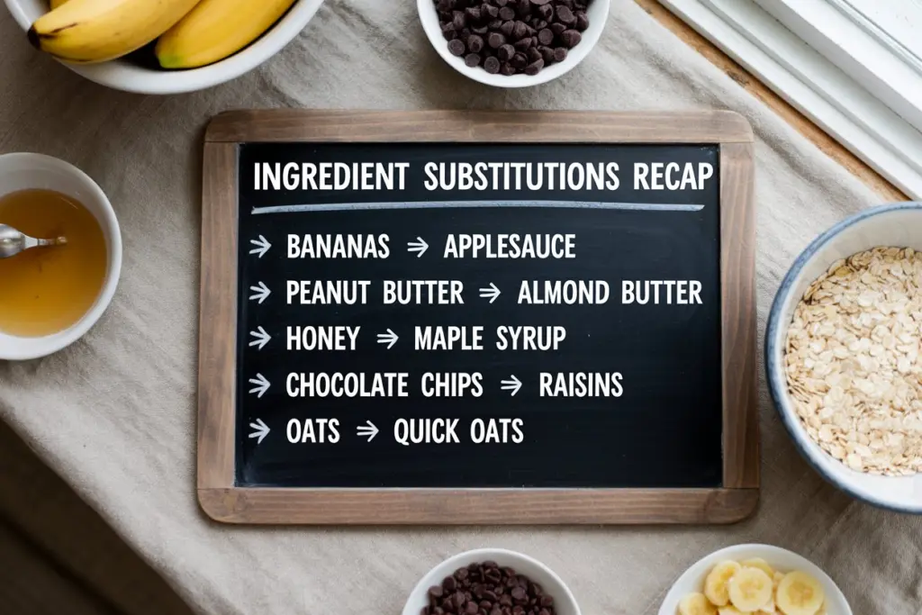 Chewy Banana Oat Breakfast Cookies 7 Ingredient Substitutions Recap