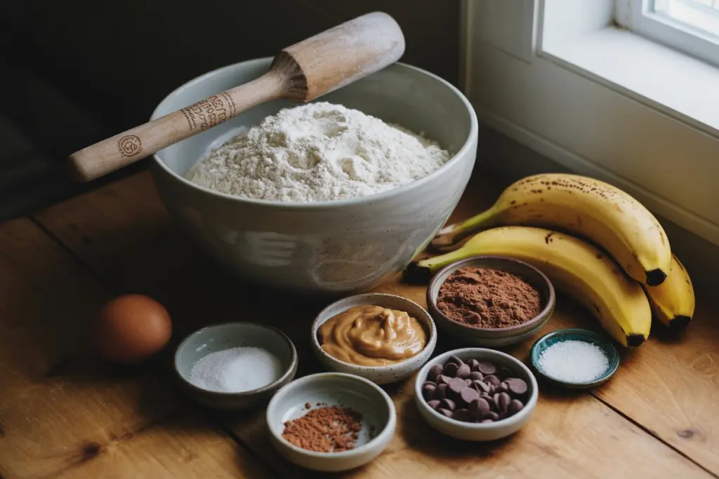 Chocolate Peanut Butter Banana Muffins 2 banana muffins
