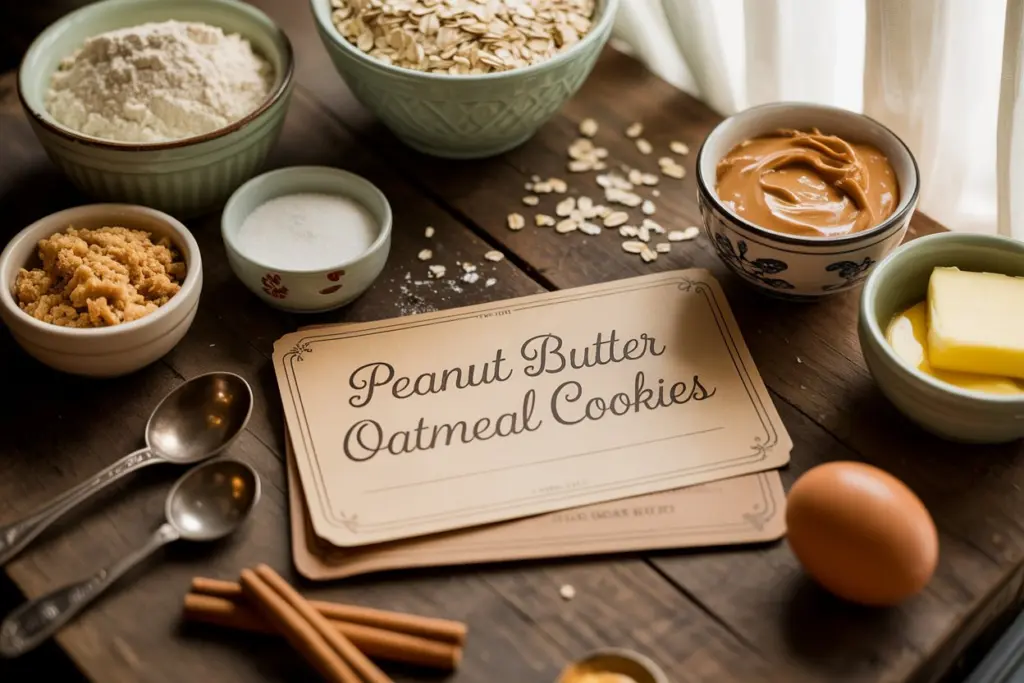 Chewy Peanut Butter Oatmeal Cookies 2 oatmeal cookies