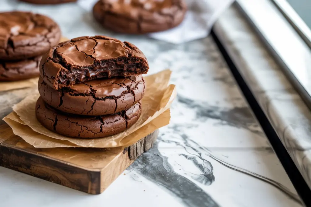 The Best Fudgy Brownie Cookies Recipe(Brookies) 3 brownie cookies
