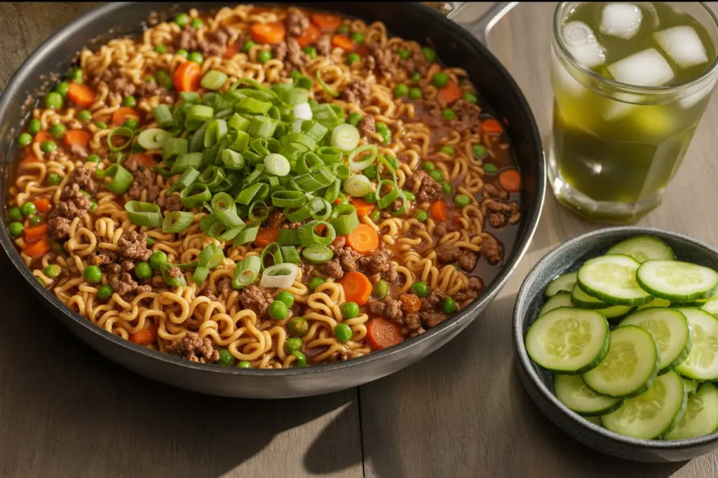 Flavorful Ground Beef Ramen Skillet 4 beef noodle ramen
