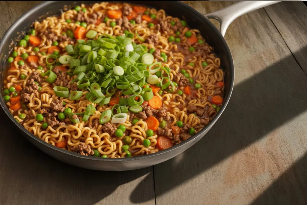 Flavorful Ground Beef Ramen Skillet 3 ground beef ramen