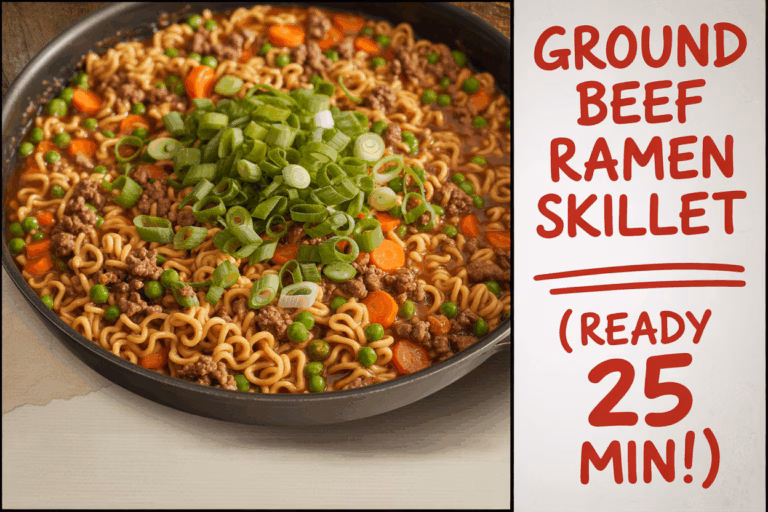 Ground Beef Ramen Skillet Recipe ( READY 25 MIN! )