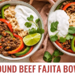 Spicy Ground Beef Fajita Rice Bowls
