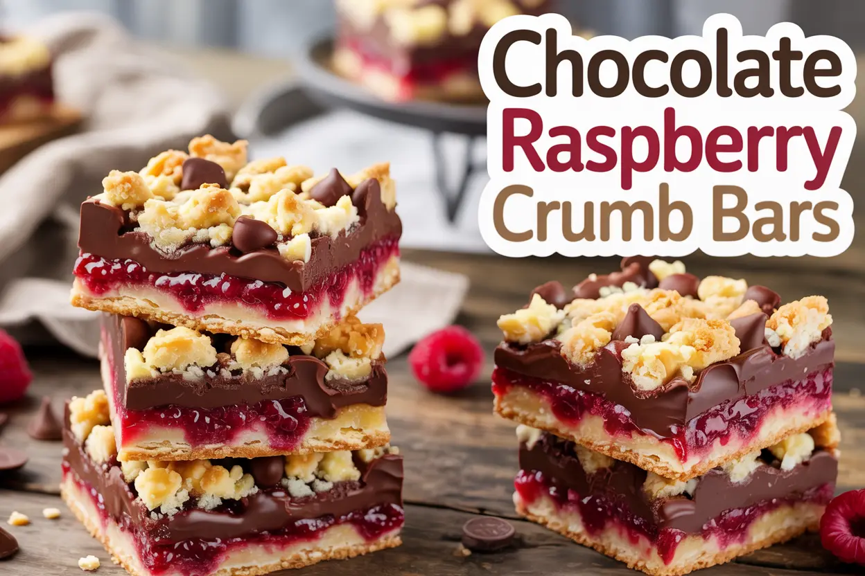 Decadent Chocolate Raspberry Crumb Bars