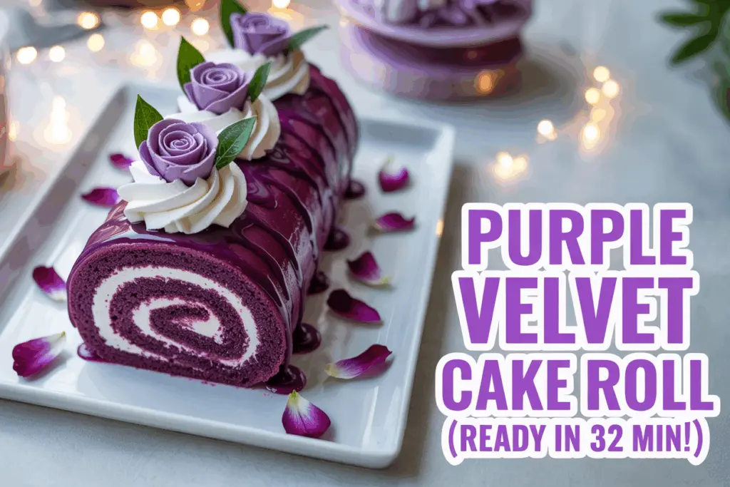 Elegant Purple Velvet Cake Roll (Easy Recipe)