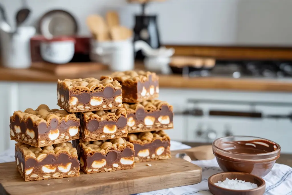 Peanut Butter S’mores Oatmeal Cookie Bars 3 oatmeal cookie bars