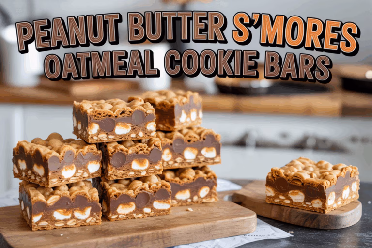 Peanut Butter S’mores Oatmeal Cookie Bars
