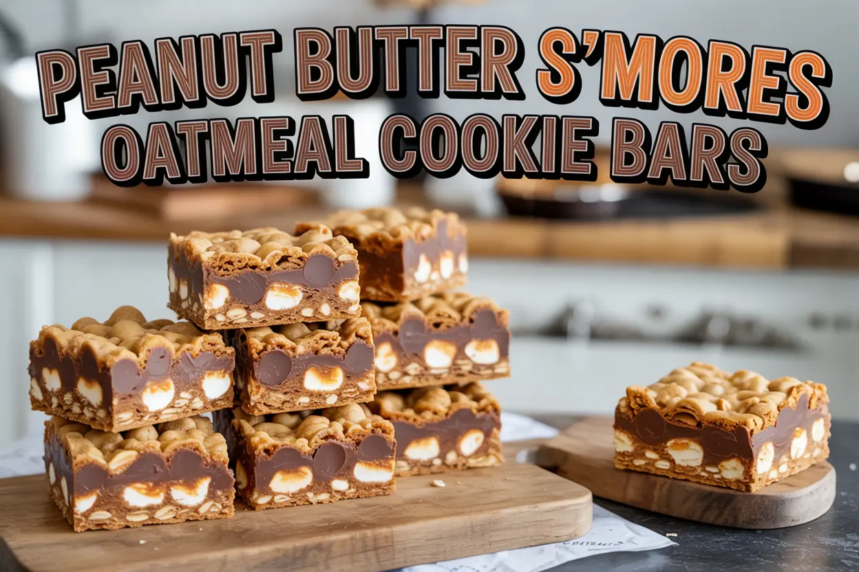 Peanut Butter S’mores Oatmeal Cookie Bars