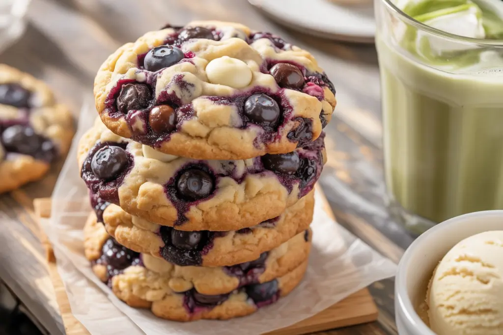 blueberry cookies with white chocolate chips
