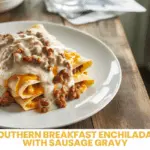 Cheesy Sausage-Stuffed Breakfast Enchiladas with Gravy