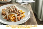 Cheesy Sausage-Stuffed Breakfast Enchiladas with Gravy