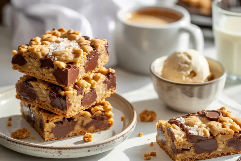 Hearty Oatmeal Chocolate Chip Cookie Bars 4 cookie bars