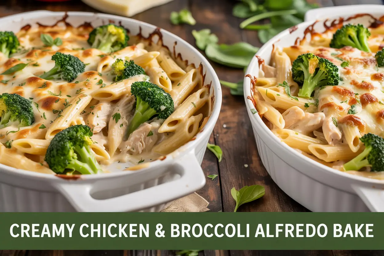 Creamy Chicken & Broccoli Alfredo Bake